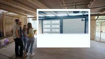 One would be,
glass garage doors,
something like this. - Why the Heck Did I Buy This House?