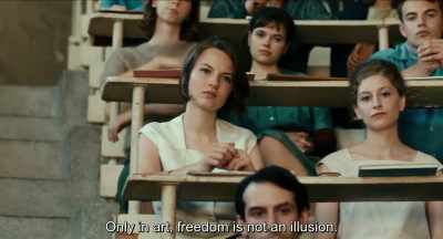 Only in art is freedom
not an illusion.
. - Never Look Away