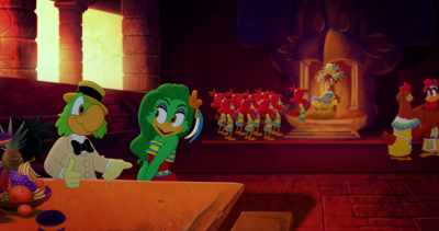 Ooh.
(giggles) - Legend of the Three Caballeros