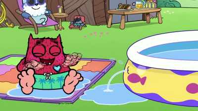 - Ooh.
[giggling] - Love Monster