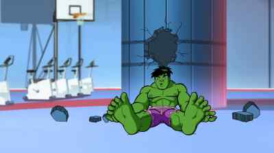 Ooh.
Spaceman sucker punch Hulk. - The Super Hero Squad Show