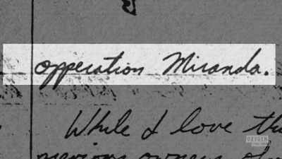 - Operation Miranda
was the realization - Manifesto of a Serial Killer