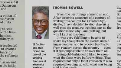 Or by what he says or writes? - Thomas Sowell: Common Sense in a Senseless World
