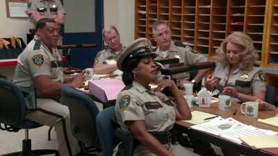 Or QAnon,
whatever that is, - Reno 911! The Hunt for QAnon