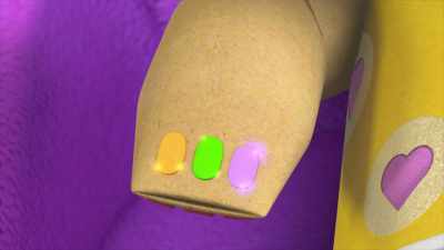 Orange, green, and purple. - Gabby's Dollhouse