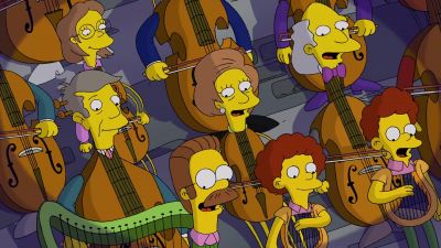 (orchestra playing bluesy song) - The Simpsons