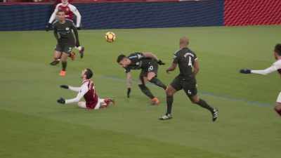 Otamendi put the challenge in
on Mkhitaryan. - All or Nothing: Manchester City