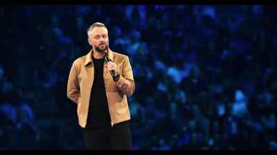 Our dog sleeps in our bed, - Your Friend, Nate Bargatze