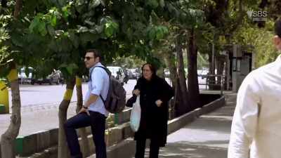 Our minder's still following us
everywhere we go, - From Russia to Iran: Crossing Wild Frontier