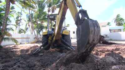 Our new excavator arrived, - Island of Bryan