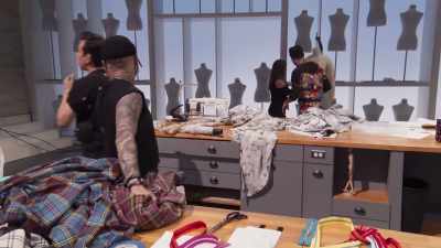 Our plan is to take fabrics and ribbons
and recreate a plaid. - Next in Fashion