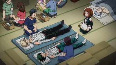 Our Quirks can only
barely close their wounds. - My Hero Academia: Heroes Rising