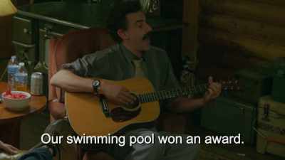 Our swimming pool won an award. - Borat’s American Lockdown & Debunking Borat