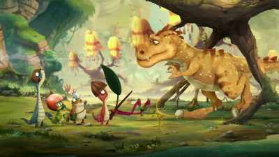 Outta my way, pipsqueaks.
It's time for my shower. - Gigantosaurus