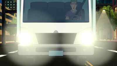 (over headphones):
♪ Keep it off my back,
keep it out of whack ♪ - Big Hero 6 The Series