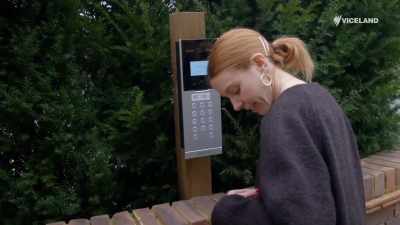 (OVER INTERCOM) Hello?
Oh, hello. It's Stacey. - Stacey Dooley Sleeps Over