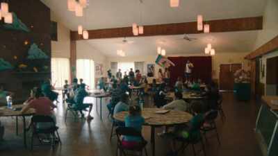 (OVER MIC) All right.
Let's take a knee - Theater Camp