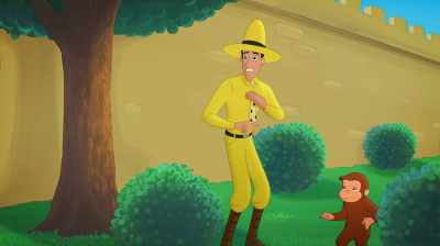 -Over there!
-[groans] - Curious George: Royal Monkey