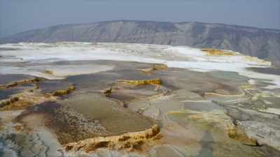 Over two tons of calcium carbonate
flows into Mammoth daily. - Yellowstone: One-Fifty