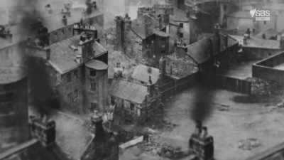 Overcrowded and dirty,
disease and suffering were rife. - Scotland from the Sky