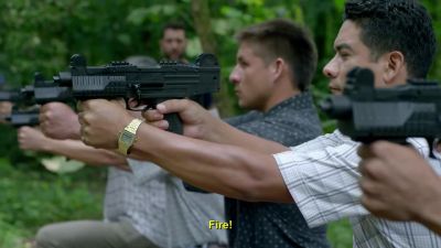 - [overlapping gunfire]
- [screaming] - Narcos