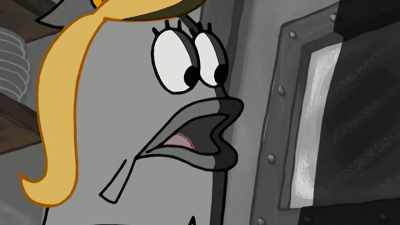 Overwhelmed by the
sudden confession, - SpongeBob DocuPants