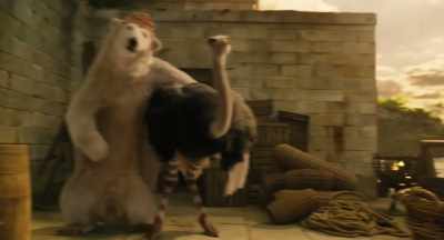 - Ow! Remember, back! Back!
- (chuckling) - Dolittle