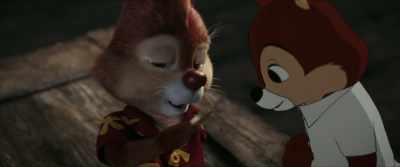 -Ow! That pog smashed my nose.
-That worked out well. - Chip 'n Dale: Rescue Rangers