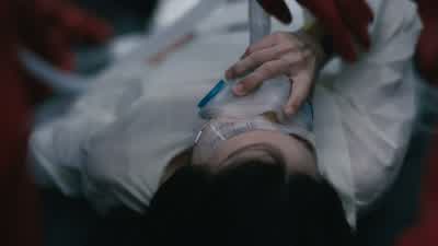 Oxygen levels are droppingBrain function normalCerebral salvage ready to proceedRobotic skeleton prepared and waiting for brain insertion - Ghost in the Shell