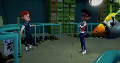 -P, what are you doing here?
-Your parents thought it'd be safer for me - Spy Kids: Mission Critical