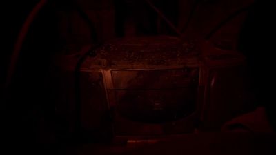 [padlock bumps against metal plate] - Ringer