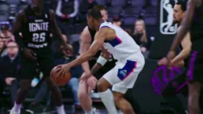 - [panting] Cut, left, cut.
- [music swells] - Destination NBA: A G League Odyssey