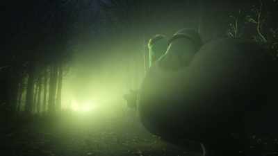 - [panting]
- [growling continues] - ONI: Thunder God's Tale