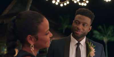 -[party chattering]
-[chuckles] - Resort to Love