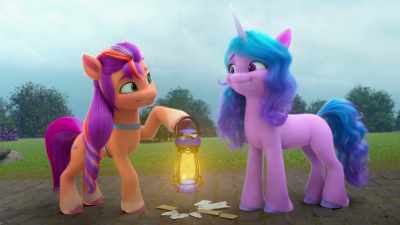 -[party horns blowing]
-[whistling] - My Little Pony: Make Your Mark