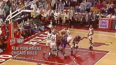 Patrick Ewing made a shot with
about two seconds left to tie the game, - The Last Dance