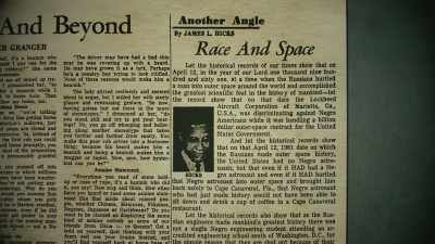 Paul: From the very
first time an american goes - Black in Space: Breaking the Color Barrier