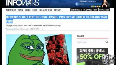 Pays tiny settlement
to creator Matt Furie. - Feels Good Man