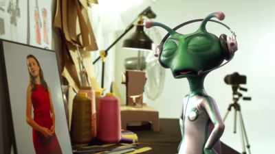 [pensive muttering] - Alien TV