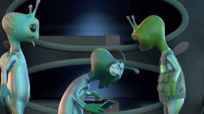 [pensive muttering] - Alien TV