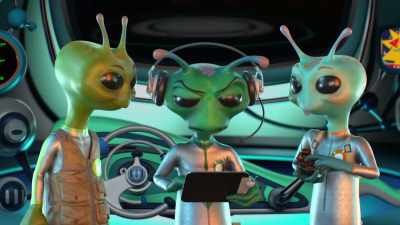 [pensive muttering] - Alien TV