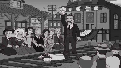 (people chanting)
Teddy, Teddy, Teddy... - The Simpsons