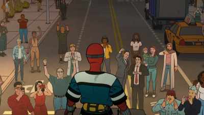 - [people exclaiming]
- [Peter] Okay. [chuckles] - Your Friendly Neighborhood Spider-Man