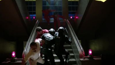 [PEOPLE GRUNTING] - Arrow