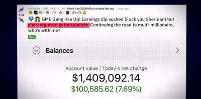 People on Reddit, they saw,
"This is our chance." - Gaming Wall St