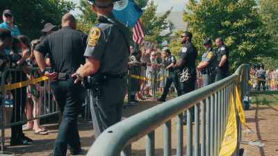 -[people shouting]
-[Deeyah] The rally finishes. - White Right: Meeting the Enemy