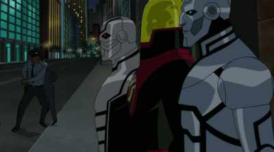 (PEOPLE SHRIEKING) - Justice League vs the Fatal Five