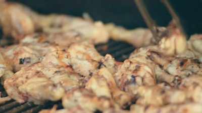 Perfect weather.
Meats on the grill. - Trafficked with Mariana van Zeller