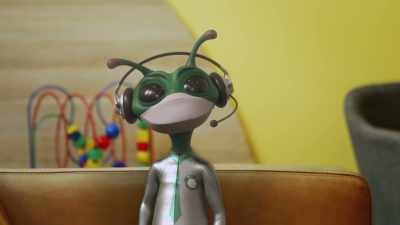 [perplexed muttering] - Alien TV
