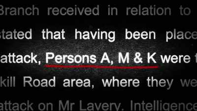 Persons A, M, K
and person I. - No Stone Unturned
